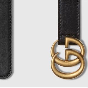 Gucci double G black belt, size 70